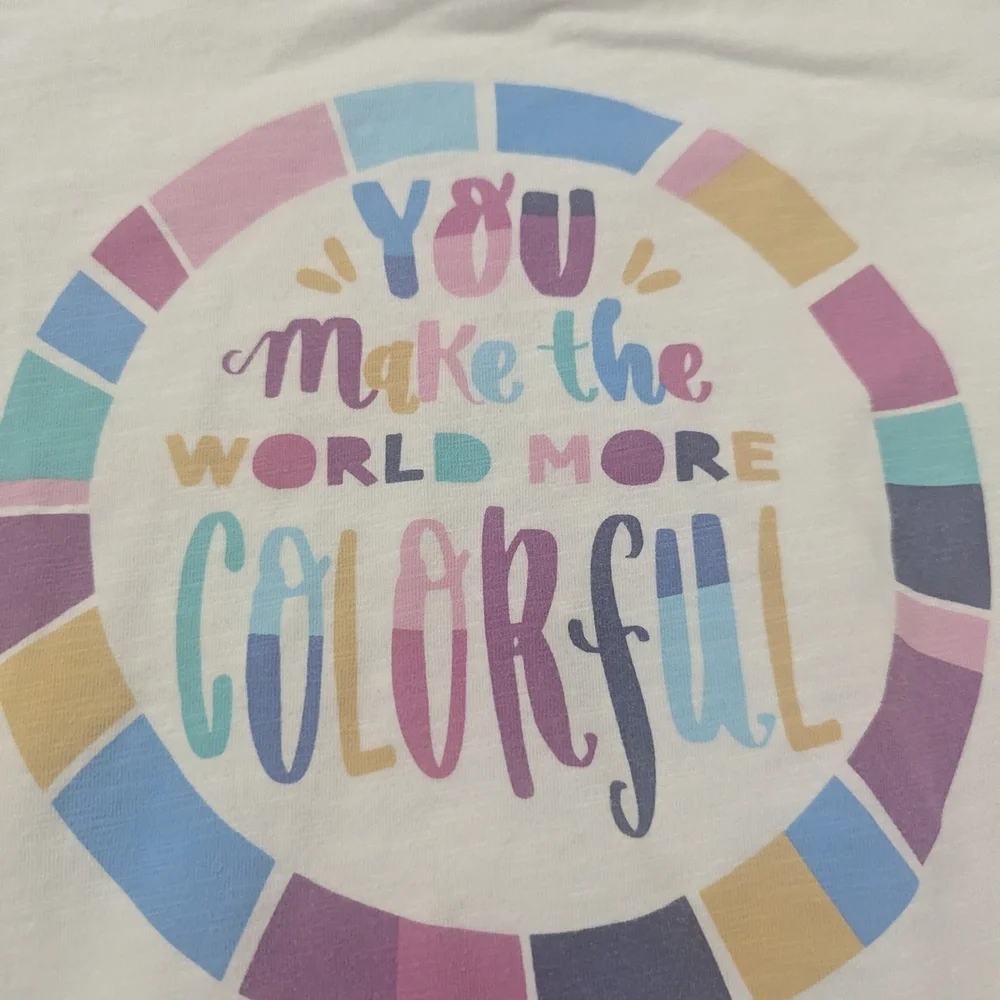 Matilda Jane White Tee with Colorful Design
